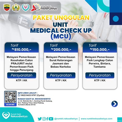 PAKET UNGGULAN UNIT MEDICAL CHECK UP MCU Rumah Sakit Dr