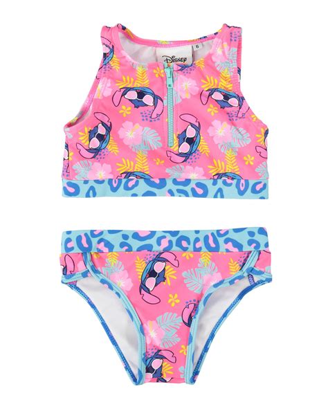 Riachuelo Biqu Ni Infantil Top E Calcinha Lilo Stitch Rosa Neon Tam