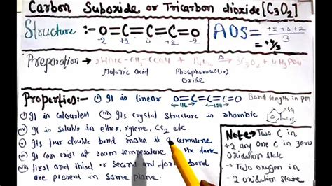 Carbon Suboxide [C3O2] full Information || Oxidation State ...