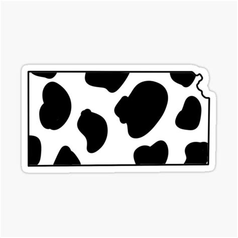 Cow Print Kansas Sticker For Sale By Moxsto Redbubble