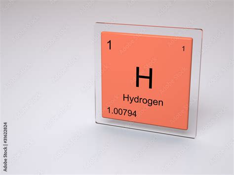 Hydrogen Chemical Element Of The Periodic Table With Symbol H Stock Illustration Adobe Stock