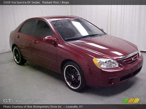 Radiant Red 2006 Kia Spectra Ex Sedan Beige Interior