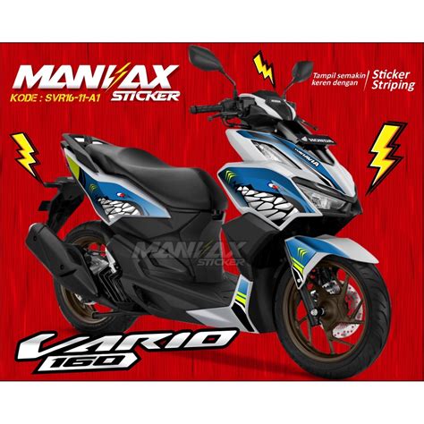 Jual Striping Motor Vario Motif Shark Stiker Striping Vario