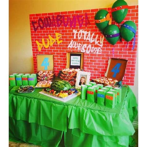 Ninja Turtle Party Table Decorations Food Mutant Ninja Turtles Party