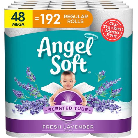 Angel Soft Toilet Paper Fresh Lavender Scent 48 Mega Rolls 192