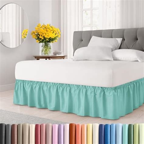 Biscaynebay Wrap Around Bed Skirts For Queen Beds 15 Drop