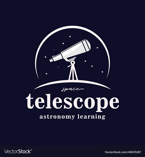 Telescope Logo With Super Lens Design Astronomy Vector Image