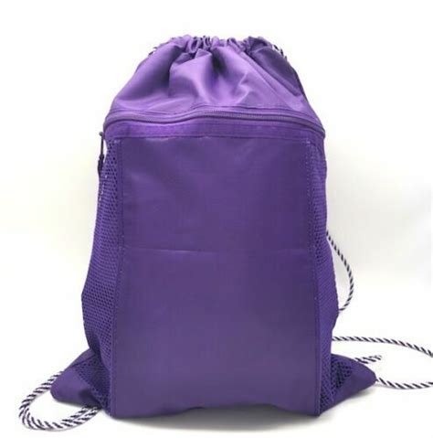 Gym Pe Backpack Gift Bag Drawstring Duffle Cinch Sac Spirit Purple