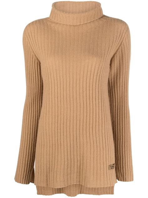 Twinset Ribbed Knit Roll Neck Jumper Farfetch