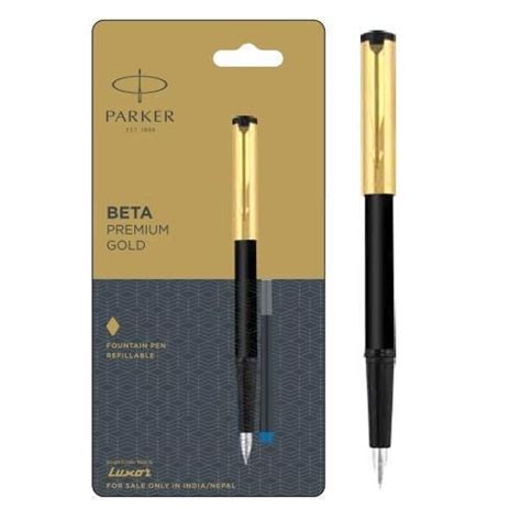 Parker Beta Premium Gold Refillable Fountain Pen परकर फउटन पन