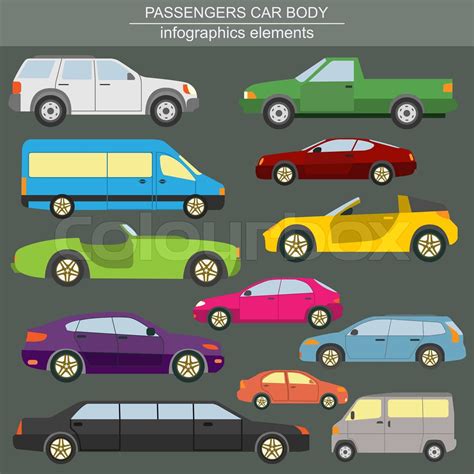 Passenger Car Transportation Infographics Stock Vector Colourbox