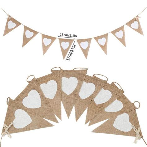 Ilada Dinning Party Burlap Triangle Flag Rustic Birthday Party