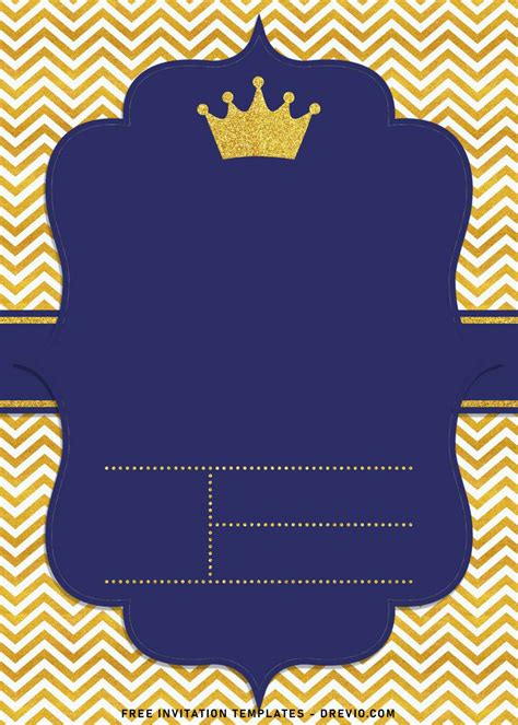 10 Gold Glitter Prince Themed Birthday Invitation Templates For Your