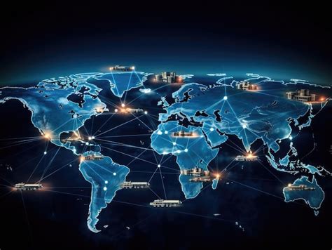 Un Mapa Mundial Con Rutas De Transporte Interconectadas Para La