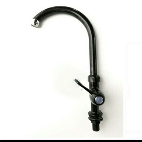 Jual Kran Angsa Sink PVC Hitam S18 Keran Air Dapur Tanam Meja PVC B1