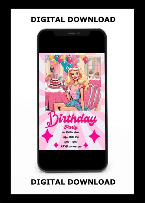 Vintage Barbie Birthday Barbie Invitation Barbie Party Vintage Digital