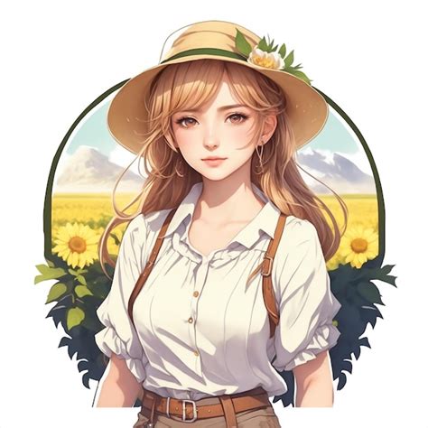 Premium Photo Anime Farmer Girl And Organic Farm Images With Ai Generated