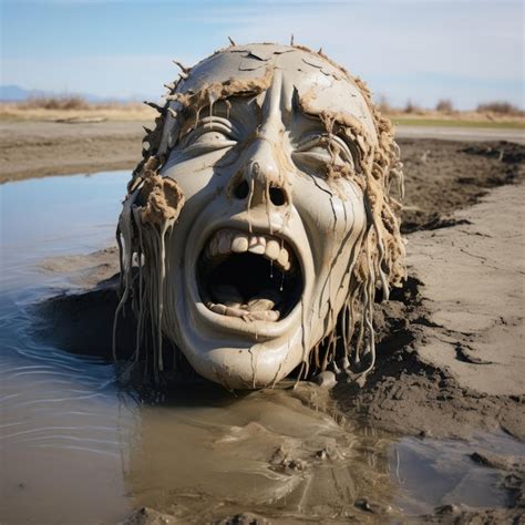 premium ai image  face covered  mud