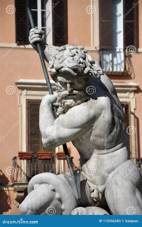 Statue Of Neptune Fountain Rome Italy Stock Image Image Of Historic