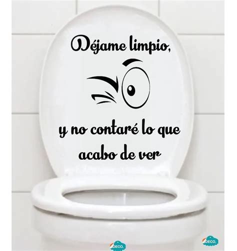 Viniles Decorativos Tapa De Baño Dejame Limpio Mod2 150 Carteles