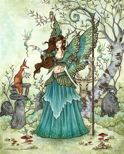 Signed 8x10 Print Woodland Gathering Fairy By Amy Brown Etsy