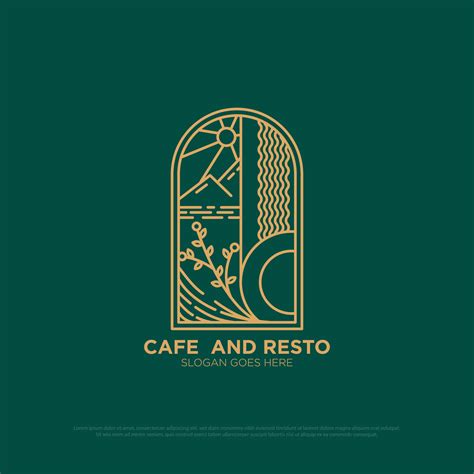 Geometric for cafe and restaurant logo design, outline food and ...