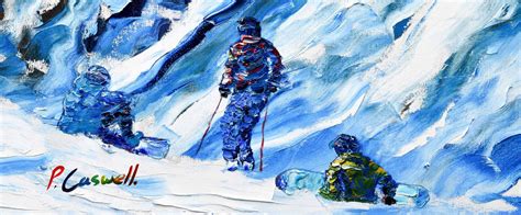 Aspen Ski Art Painting Aspen Highlands Bowl Pete Caswell Ski Art