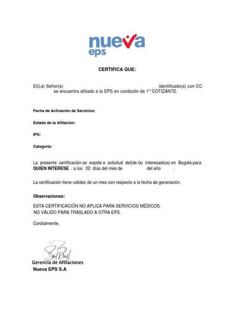 Nueva EPS Cómo Descargar el Certificado de la Nueva EPS