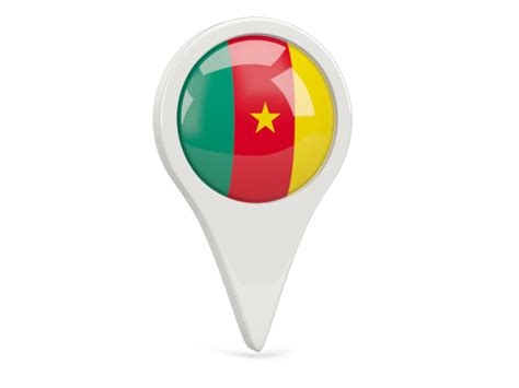 Round Pin Icon Illustration Of Flag Of Cameroon