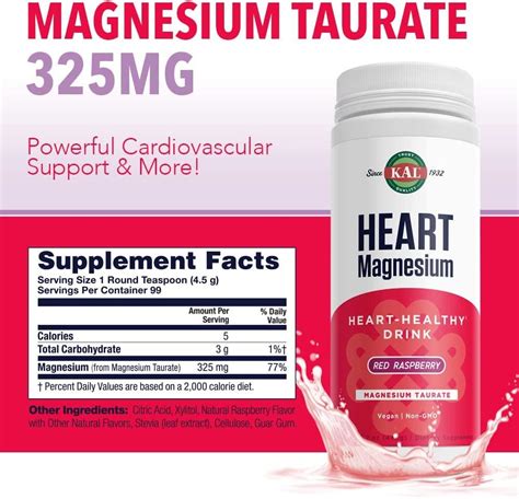 Kal Heart Magnesium Drink Heart Healthy Red Raspberry Oz