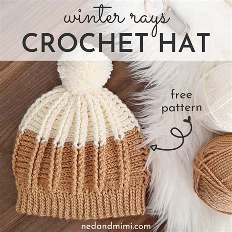 Winter Rays Ribbed Crochet Hat Free Pattern Crochet Hat Free