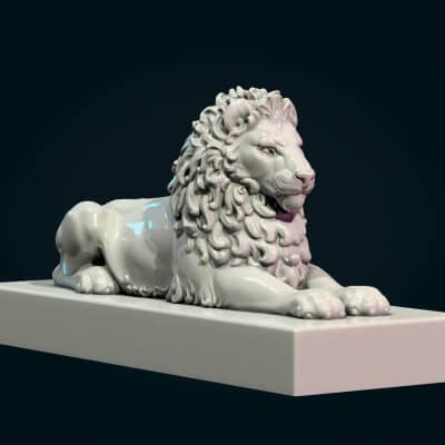 Lion Sculpture - 3D Print Model by Skazok