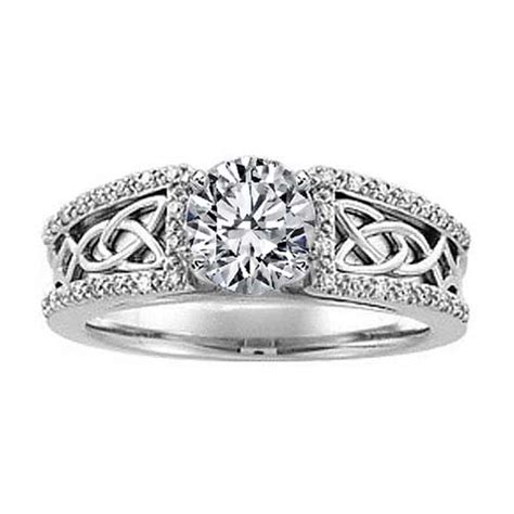 Celtic Knot Diamond Engagement Ring Pave Diamonds Band Flickr