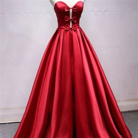 Burgundy Satin Prom Dress Burgundy Evening Party Formal Gowns Prom