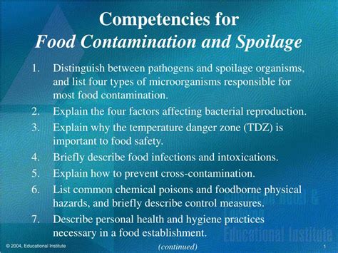 PPT Chapter 2 Food Contamination And Spoilage PowerPoint Presentation