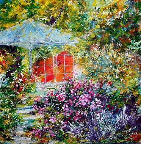 Original Flowers Artwork Colorful Garden Painting Etsy Oil Painting