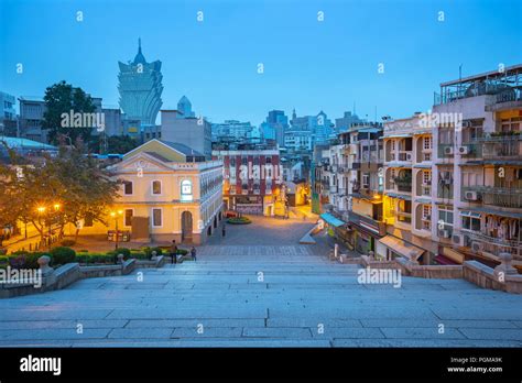 Macau cityscape skyline at night in Macau, China Stock Photo - Alamy