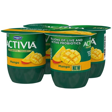 Activia Low Fat Probiotic Mango Yogurt Cups 4 Oz Shipt