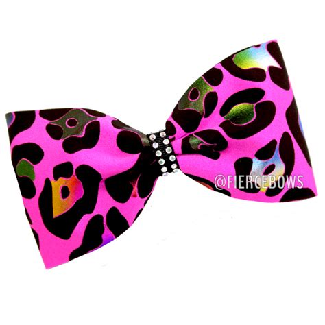 Pink Holographic Cheetah Tailless Bow Fierce Bows Bows Custom Bows