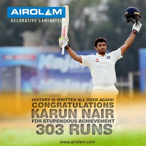 History Is Written All Over Again Congratulations Karun Nair For