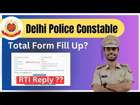 Delhi Police Constable Total Form Fill Up Rti Reply Ssc Delhi