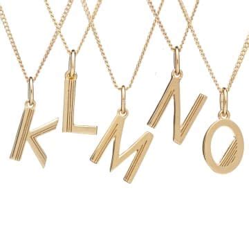 Rachel Jackson Gold K Initial Necklace Trouva Initial Necklace Gold