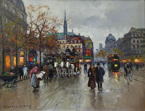 Édouard Cortès - "Paris Street Scene", Edouard Cortes, Oil on Canvas ...