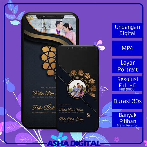 Jual Undangan Digital Pernikahan Luxury Video Invitation Unik