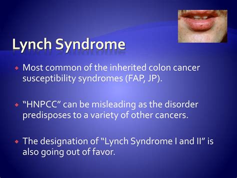 Ppt Hereditary Non Polyposis Colorectal Cancer Lynch Syndrome