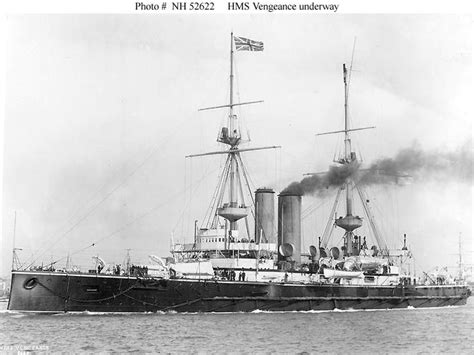 🇬🇧 Hms Vengeance 1902 Was A Canopus Class Pre Dreadnought Battleship Underway In Harbor