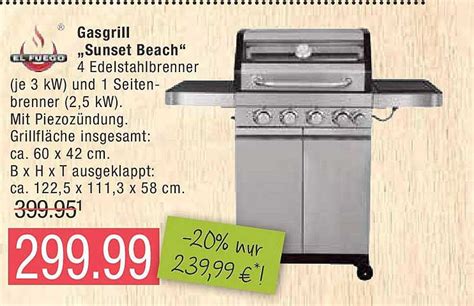 El Fuego Gasgrill „sunset Beach“ Angebot Bei Marktkauf 1prospekte De