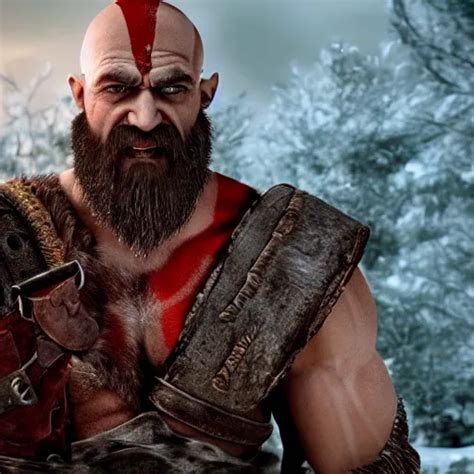 Still Of Kratos Wearing A Christmas Hat Stable Diffusion OpenArt