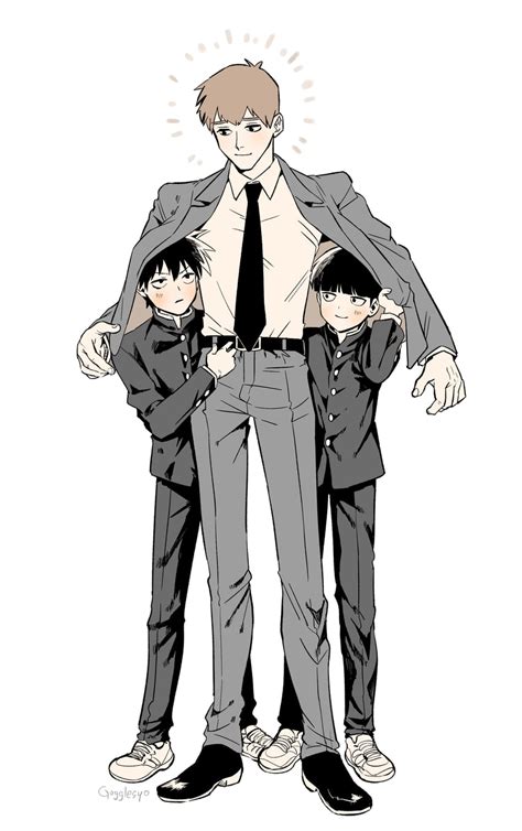 Kageyama Shigeo Reigen Arataka And Kageyama Ritsu Mob Psycho