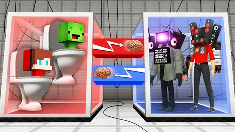 Brain Exchange Jj And Mikey Vs Skibidi Toilet Vs Tv Man Vs Speaker Man